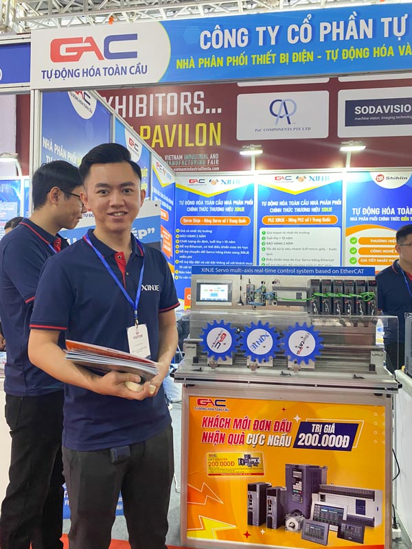 Mô hình XINJE Servo multi-axis real-time control system based on EtherCAT mà chúng tôi mang đến hội chợ VIMF