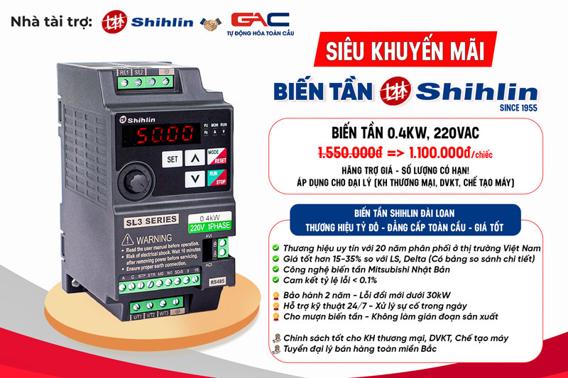 Khuyến mãi biến tần Shihlin 0.4kW